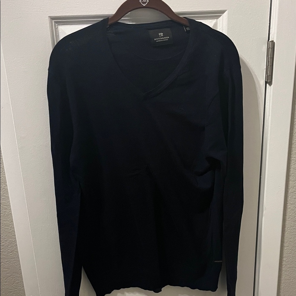 EC Scotch & Soda Black V-Neck Sweater Men’s Size M
